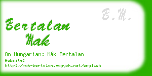 bertalan mak business card